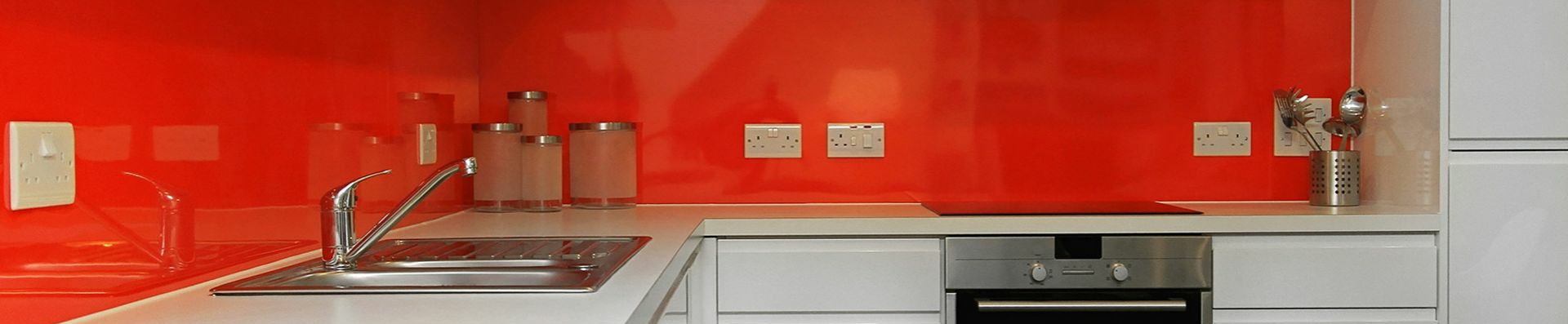 Custom Orange Kitchen Splashback Custom Orange Kitchen Splashback