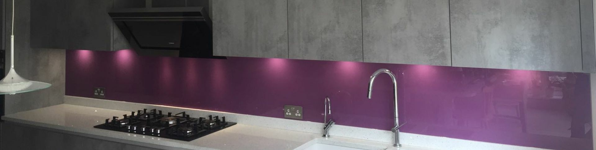 Rolands Glass Purple Glass Kitchen Splashback